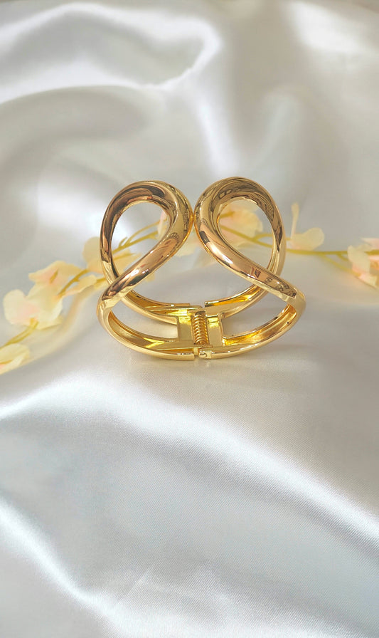 Gold-Plated Geometric Cuff Bracelet