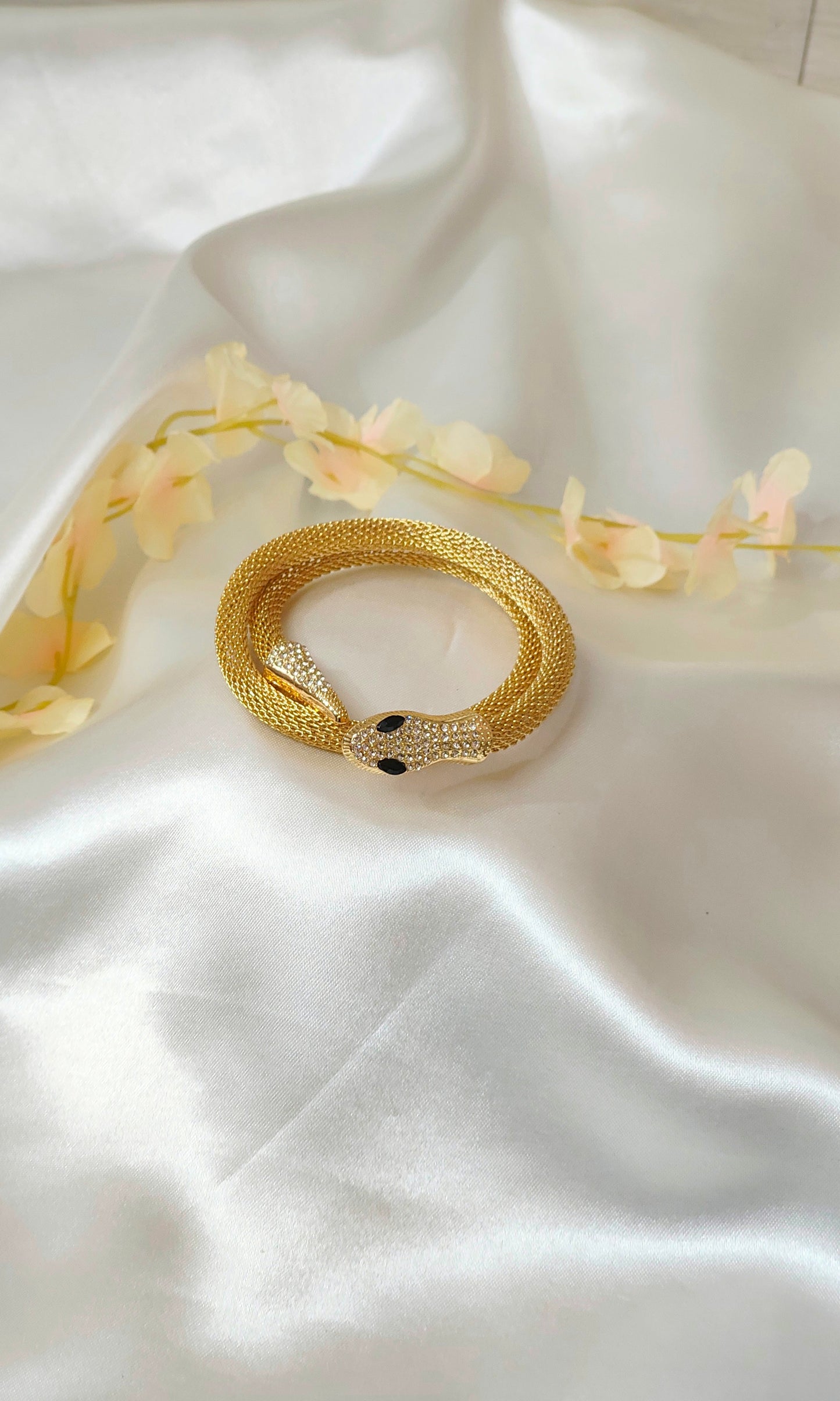 Serpent Motif  Gold-Plated Bracelet