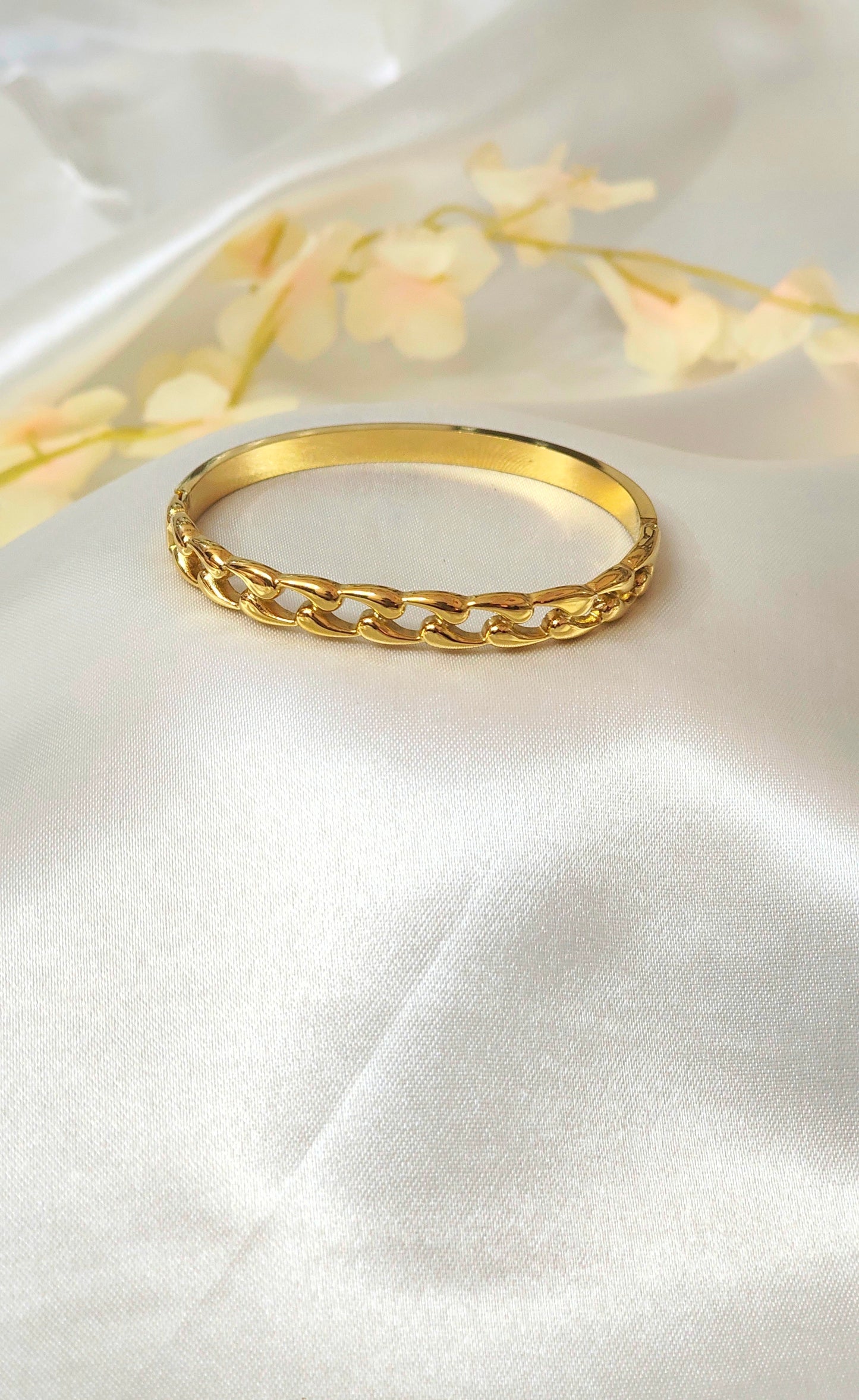 18K Gold-Plated Cuban Link Style Kada