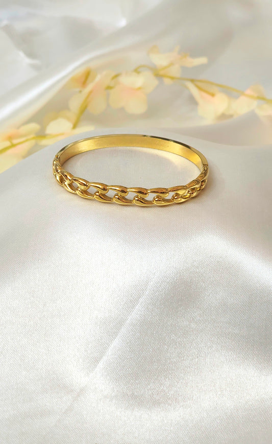 18K Gold-Plated Cuban Link Style Kada