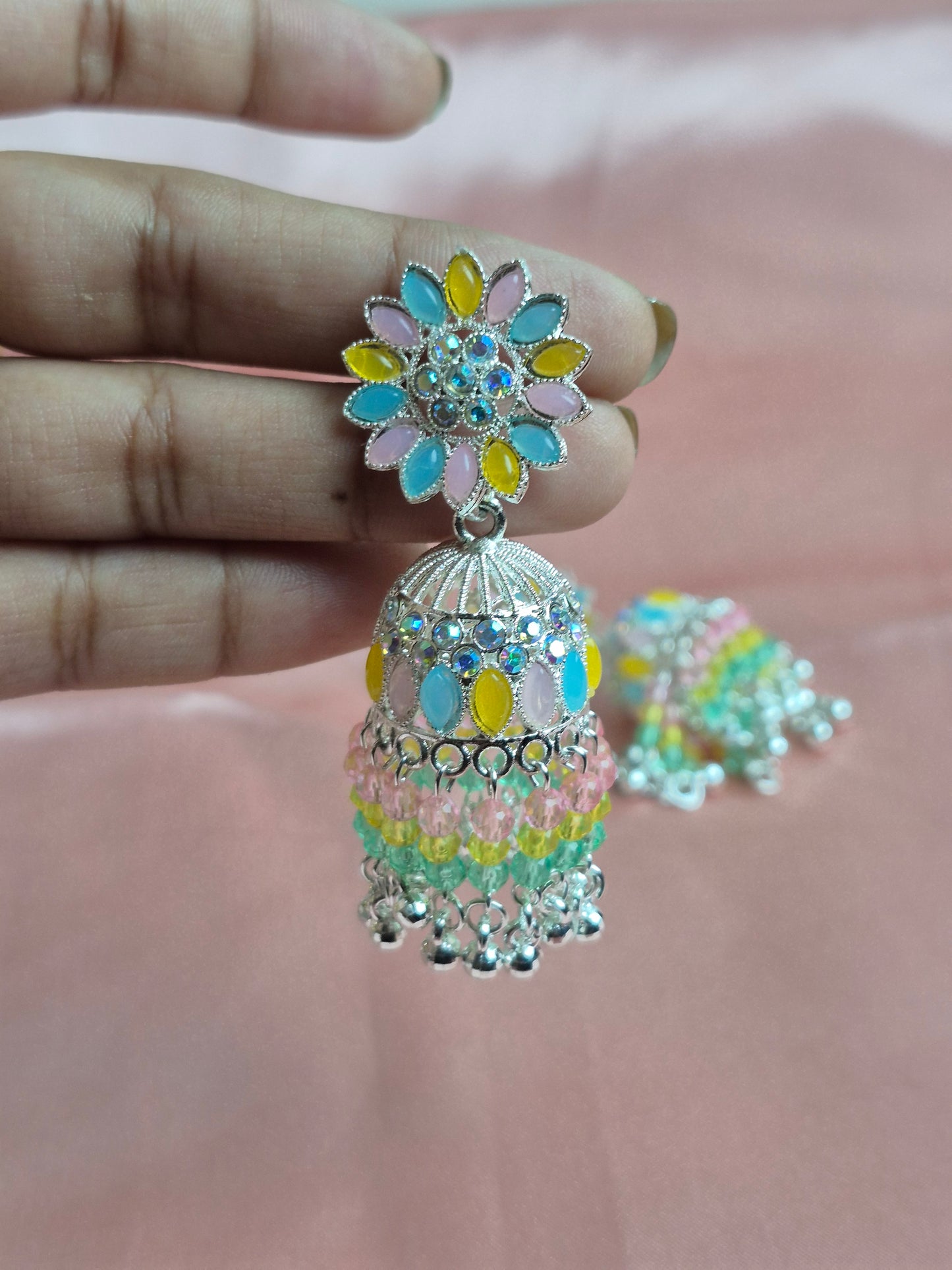 Colorful Floral Jhumka for Festive Wear