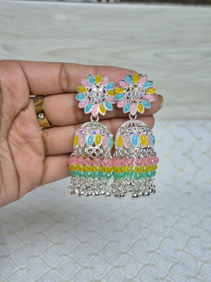 Colorful Floral Jhumka for Festive Wear