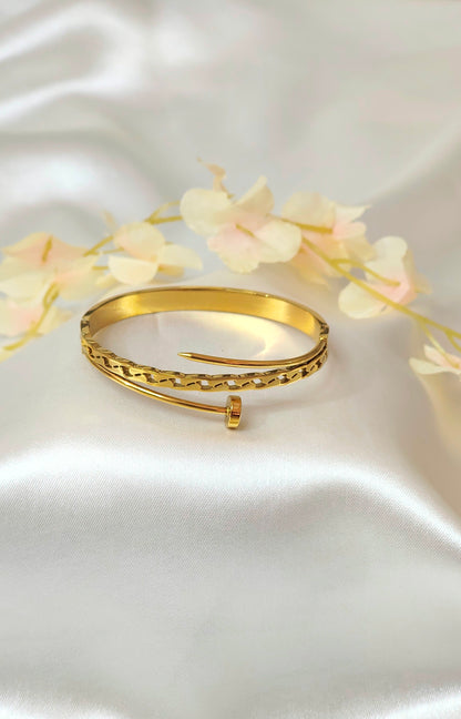 18K Gold-Plated Nail Motif  Bracelet