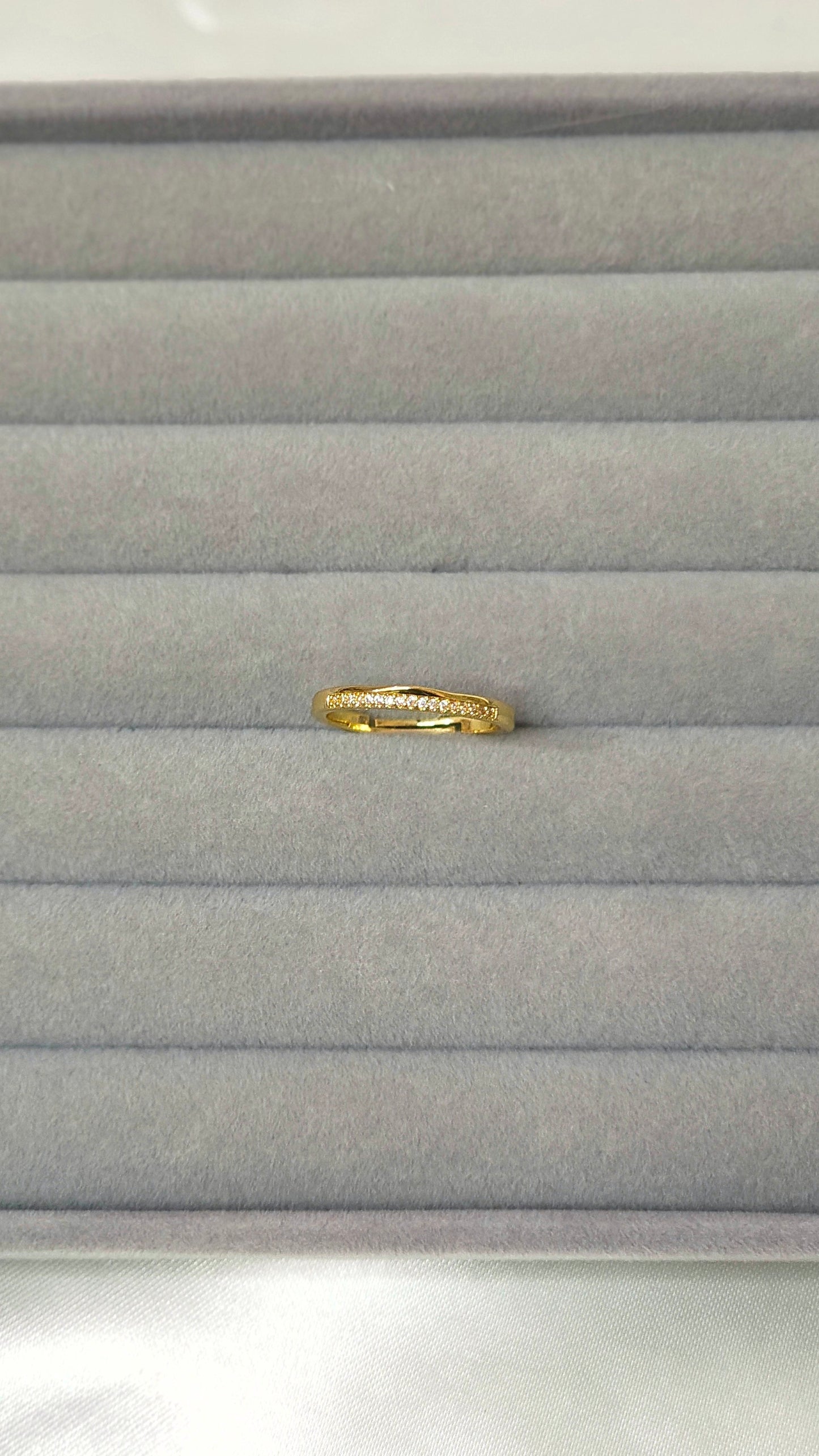 Gold-Plated Slim CZ Band Ring