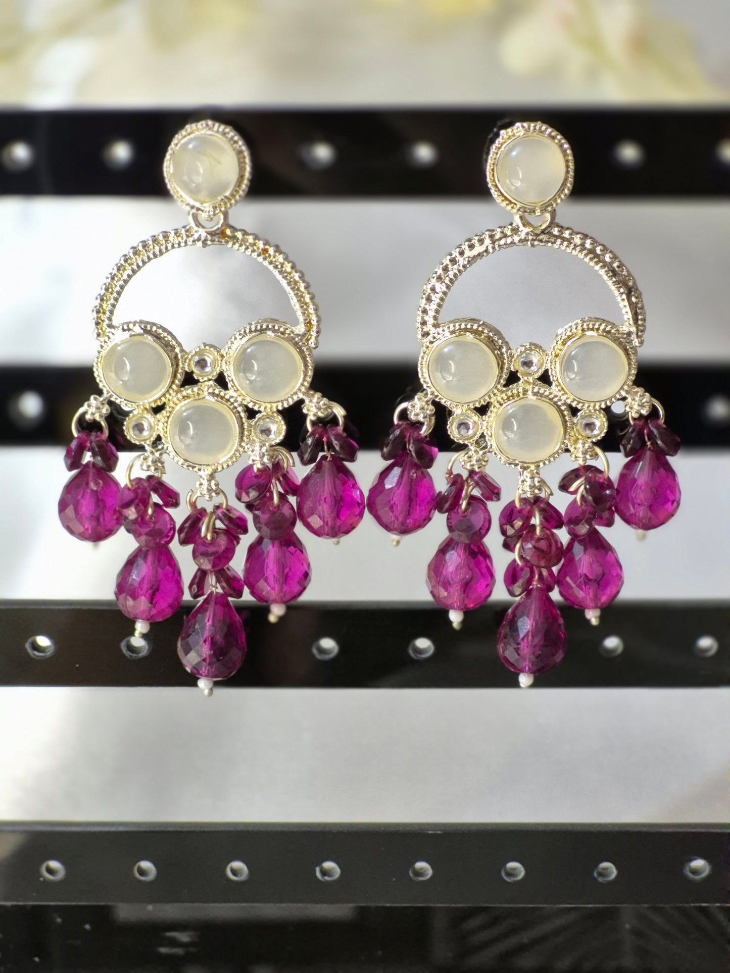 Elegant Cream Pearl Jhumka