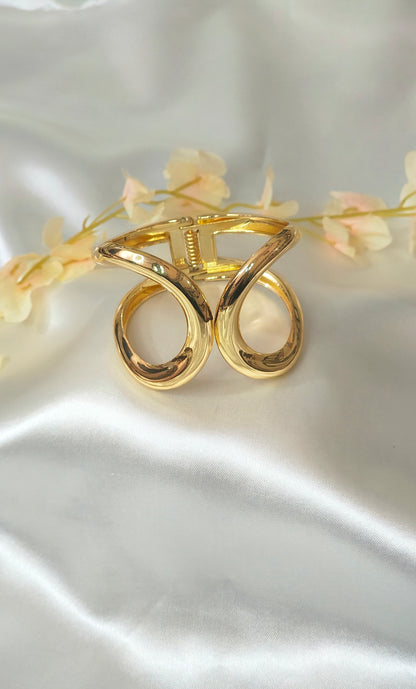 Gold-Plated Geometric Cuff Bracelet