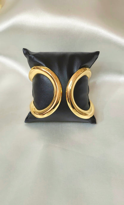 Gold-Plated Geometric Cuff Bracelet
