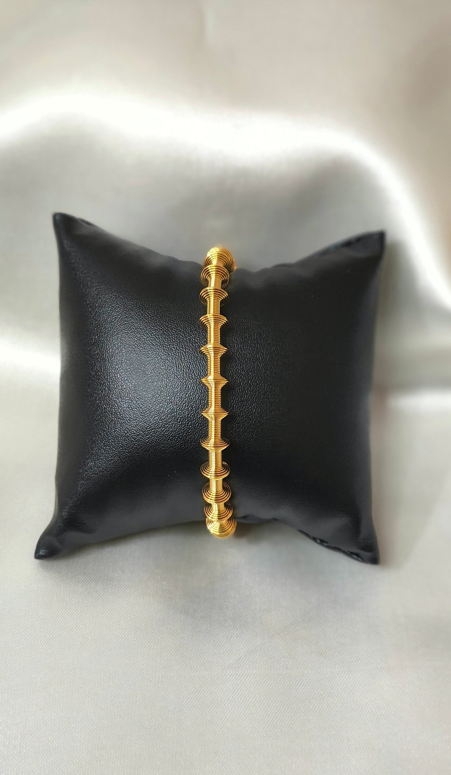 Antitarnish Gold-Plated Textured Open Cuff Bracelet