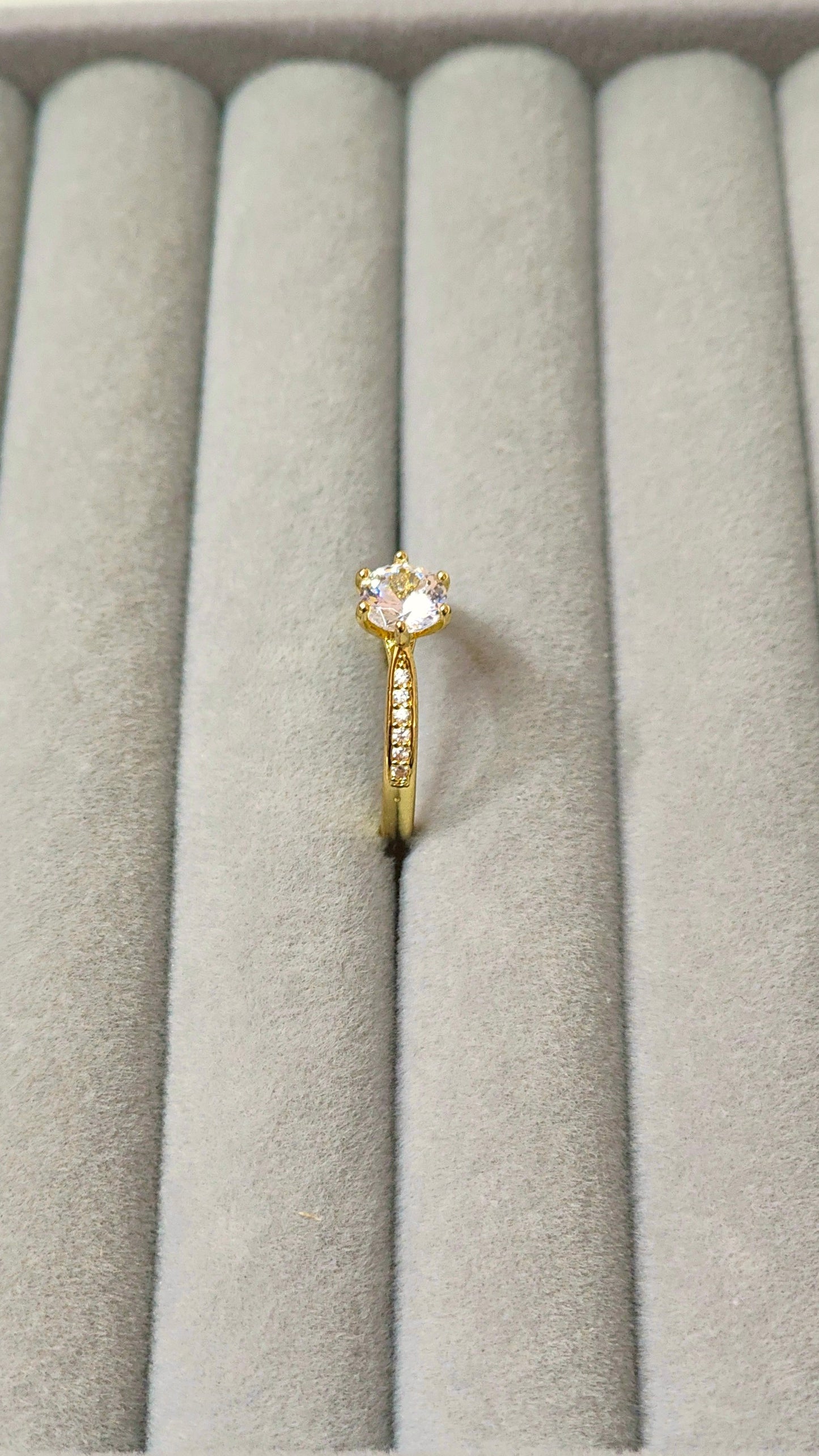 Gold-Plated Solitaire Accent Ring