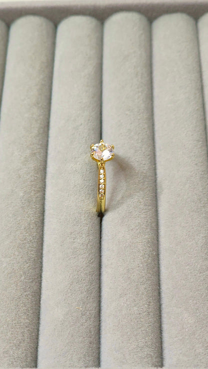 Gold-Plated Solitaire Accent Ring