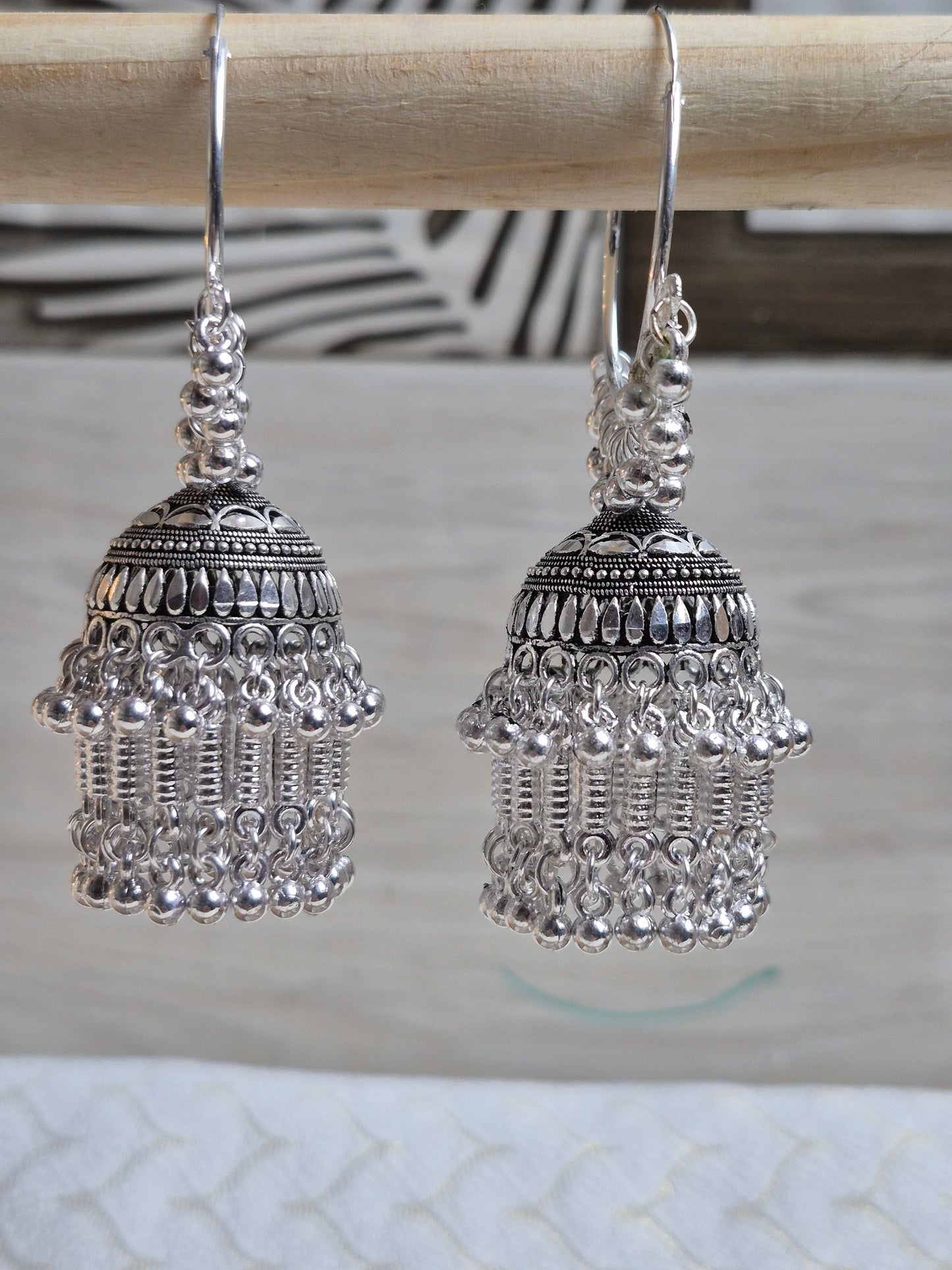Silver Oxidized Hoop Jhumka – Traditional Design for Ethnic Wear