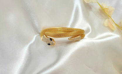 Serpent Motif  Gold-Plated Bracelet