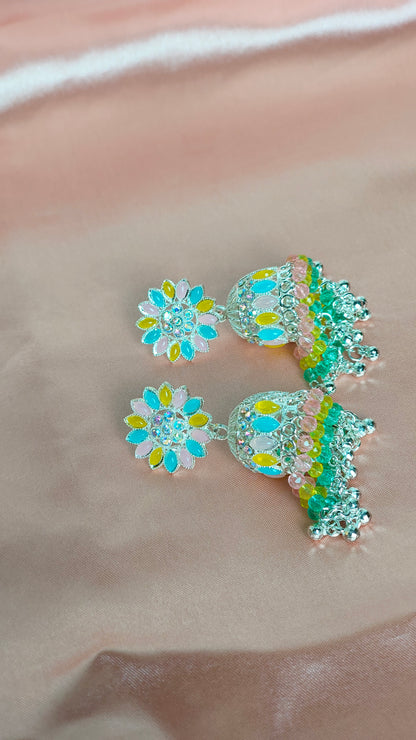 Colorful Floral Jhumka for Festive Wear