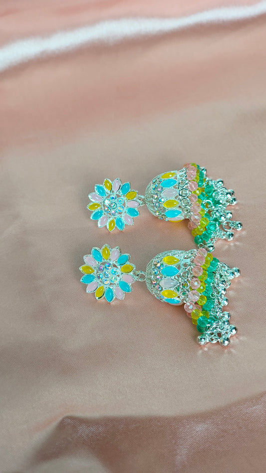 Colorful Floral Jhumka for Festive Wear