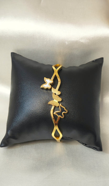 Antitarnish Gold-Plated Butterfly Motif Bracelet