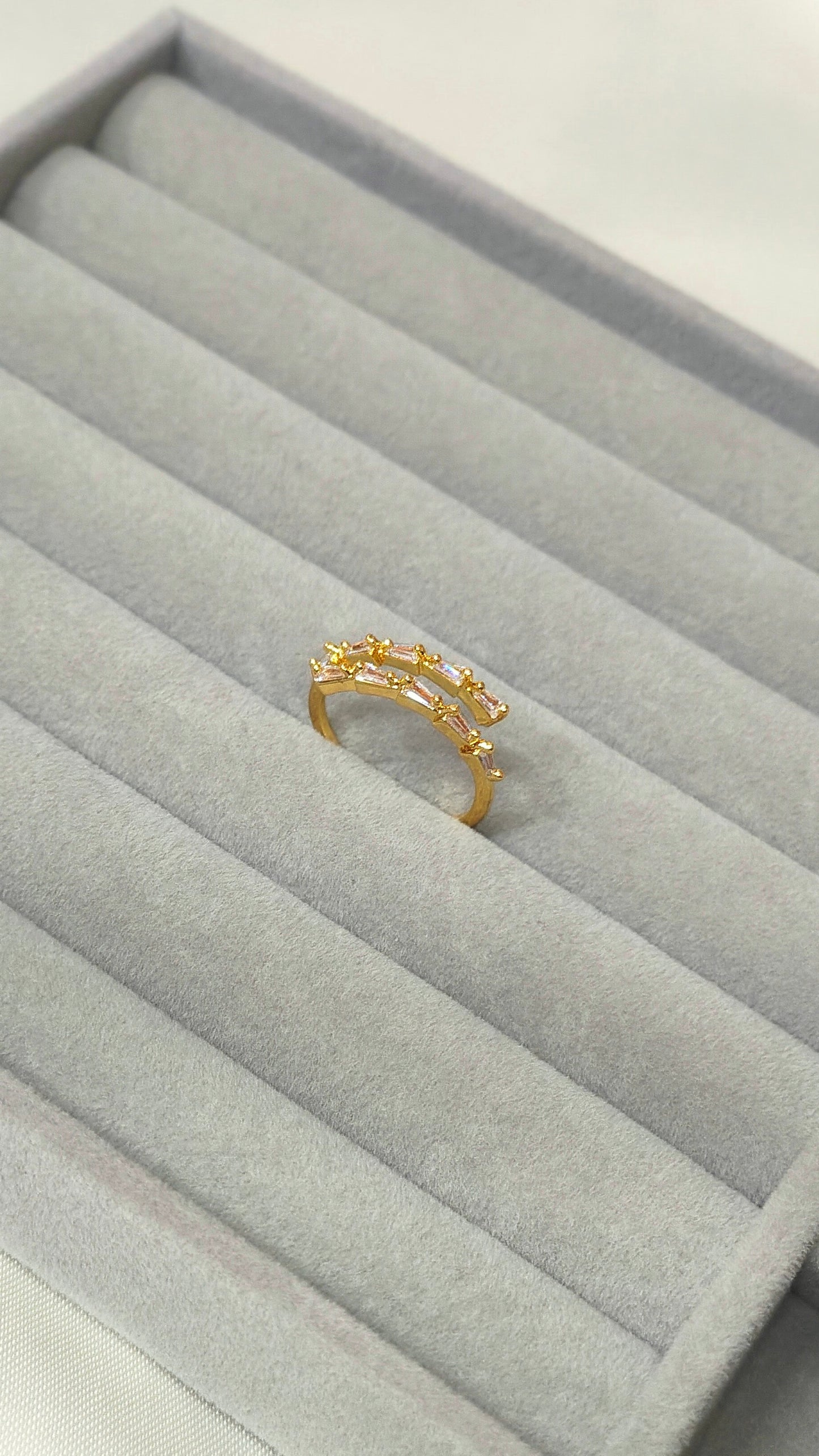 Anti-Tarnish Gold Floral Adjustable Ring