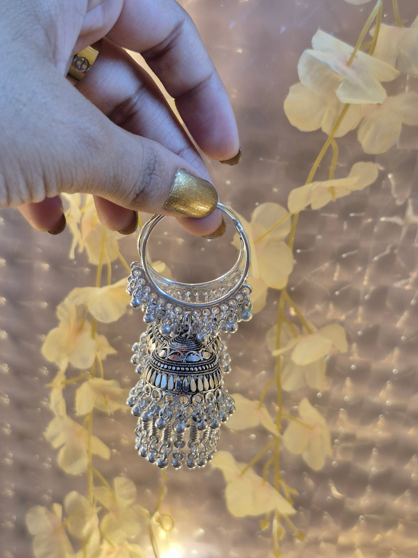 Silver Oxidized Hoop Jhumka – Traditional Design for Ethnic Wear