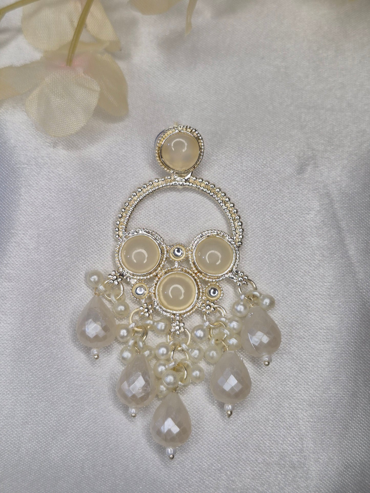 Elegant Cream Pearl Jhumka