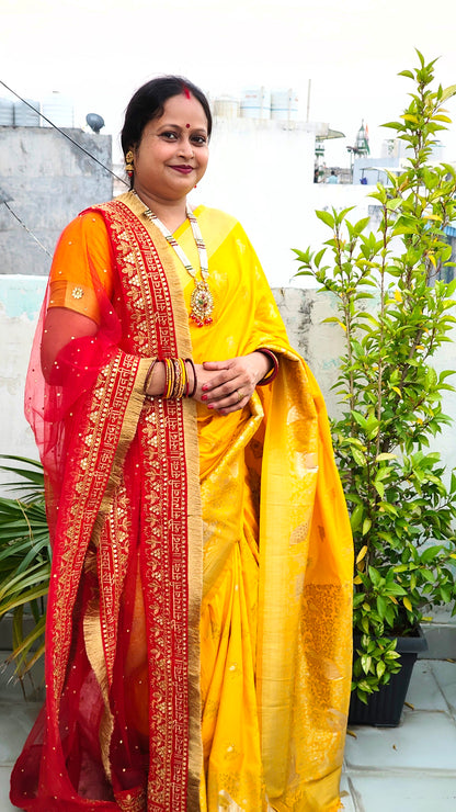 Red Net Sanskrit Embroidered Dupatta – Perfect for Bridal, Wedding & Festive Wear