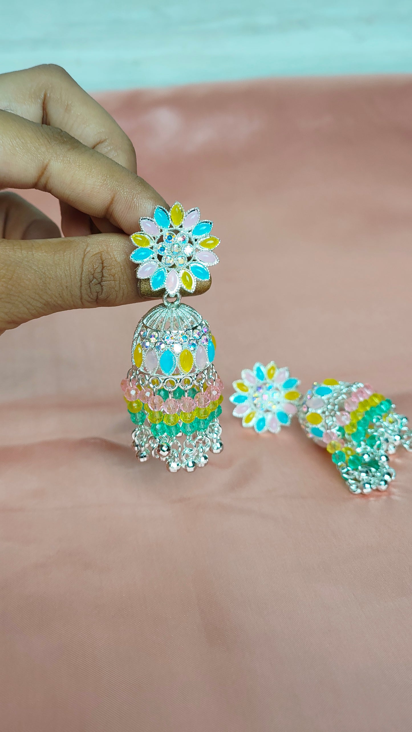 Colorful Floral Jhumka for Festive Wear