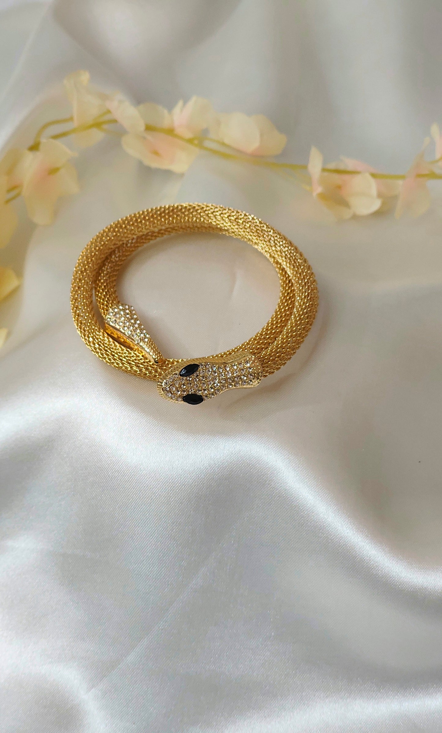 Serpent Motif  Gold-Plated Bracelet