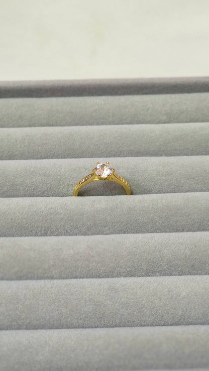 Gold-Plated Solitaire Accent Ring