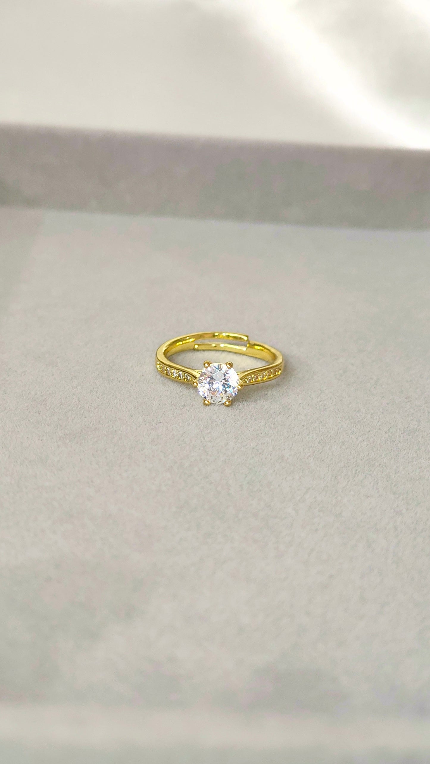 Gold-Plated Solitaire Accent Ring