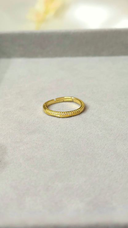 Gold-Plated Slim CZ Band Ring